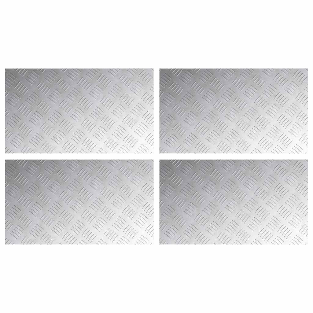 vidaXL Stair Tread 4 pcs 70 x 40 cm Silver Aluminium Rectangular 2