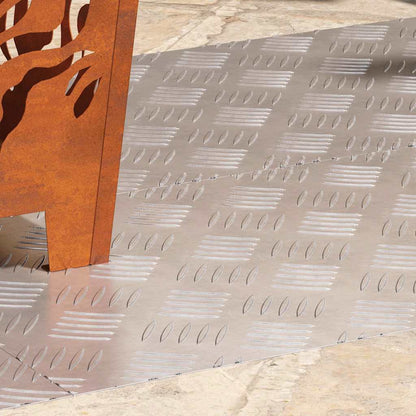 vidaXL Stair Tread 4 pcs 90 x 40 cm Silver Aluminium Rectangular 3
