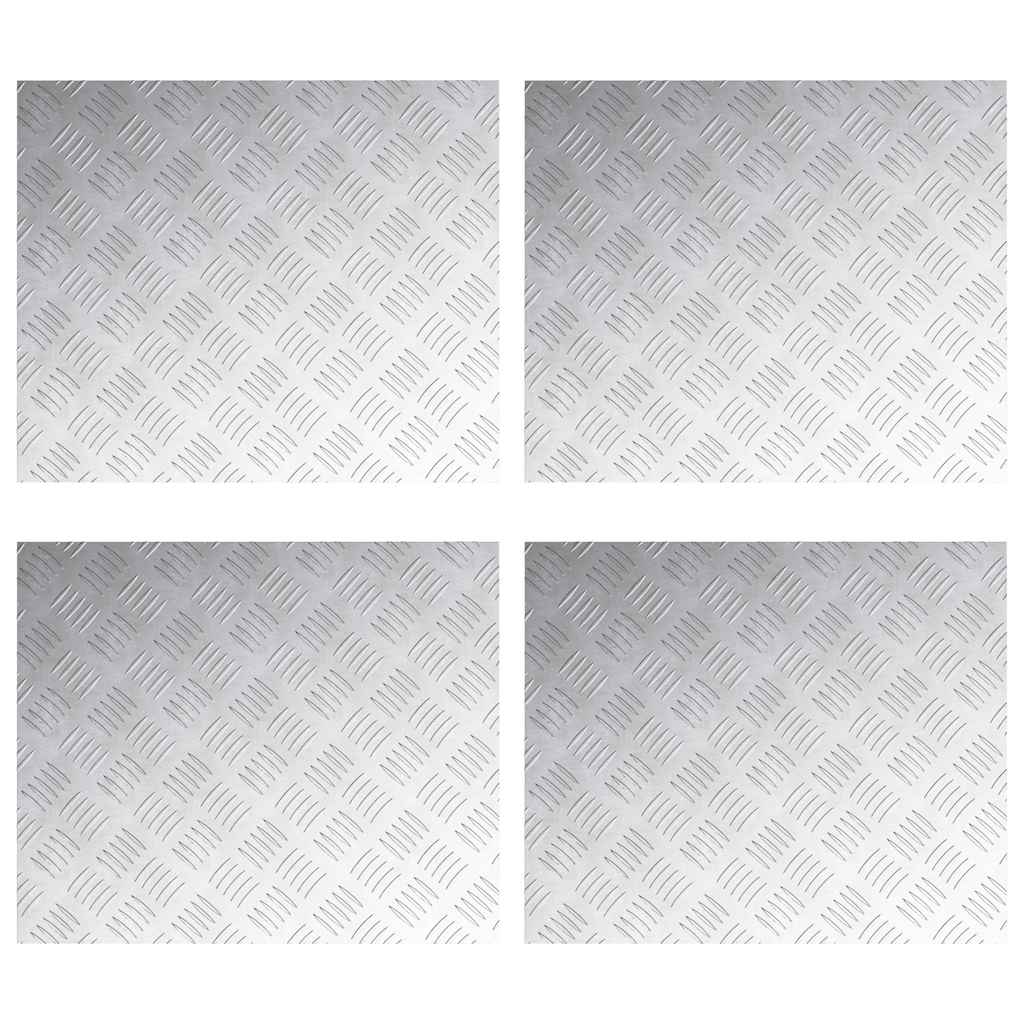vidaXL Stair Tread 4 pcs 60 x 50 cm Silver Aluminium Rectangular 2