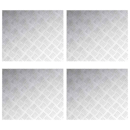 vidaXL Stair Tread 4 pcs 60 x 50 cm Silver Aluminium Rectangular 2