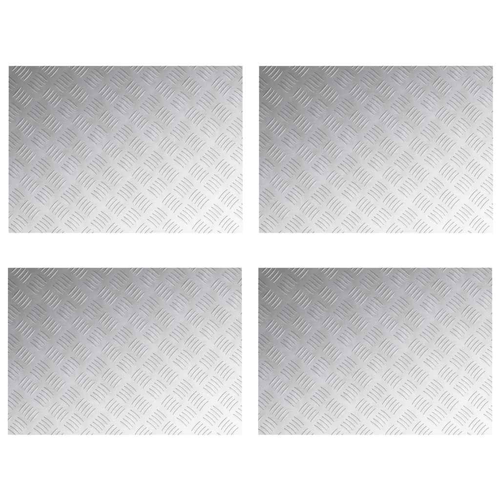 vidaXL Stair Tread 4 pcs 70 x 50 cm Silver Aluminium Rectangular 2