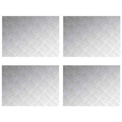 vidaXL Stair Tread 4 pcs 70 x 50 cm Silver Aluminium Rectangular 2