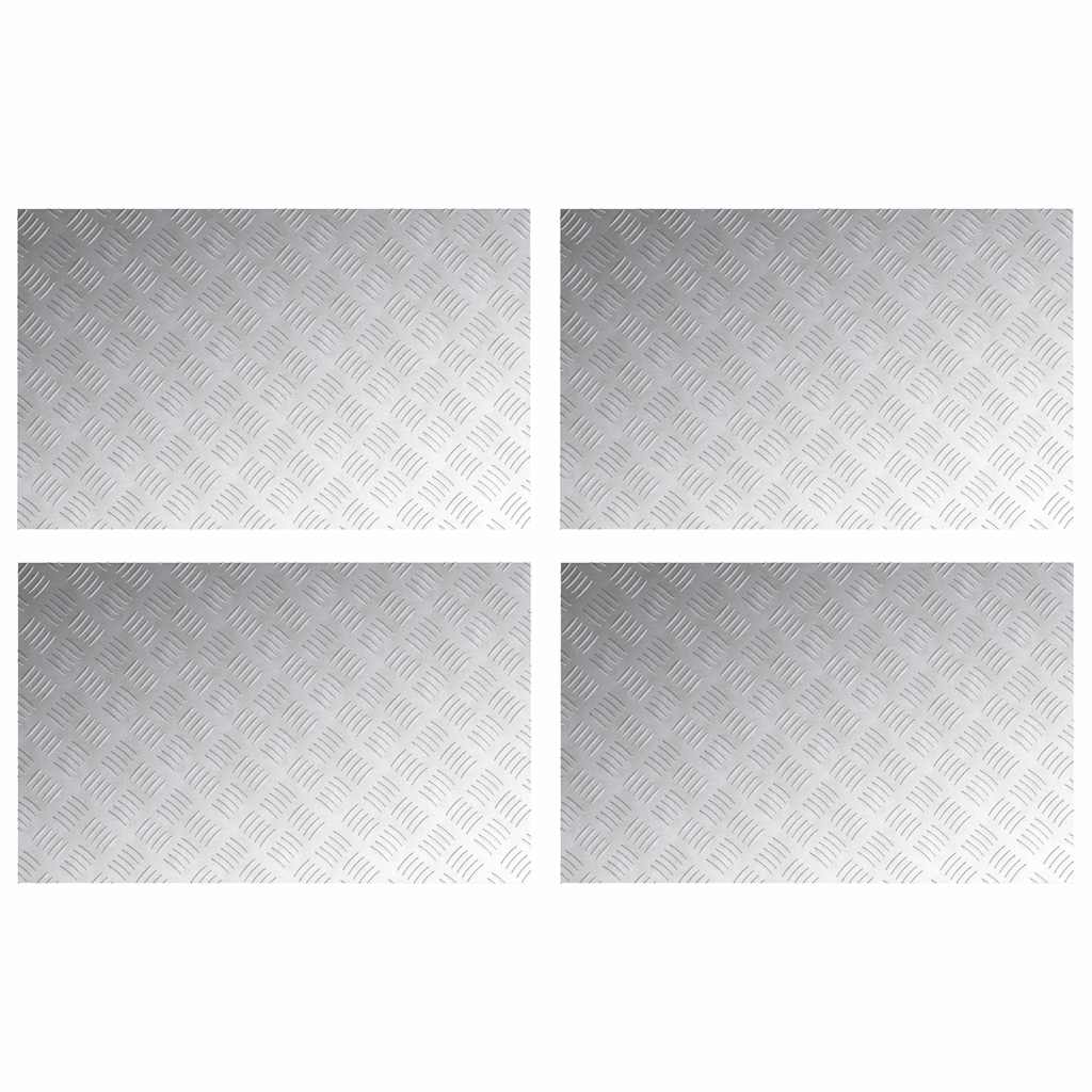 vidaXL Stair Tread 4 pcs 80 x 50 cm Silver Aluminium Rectangular 2