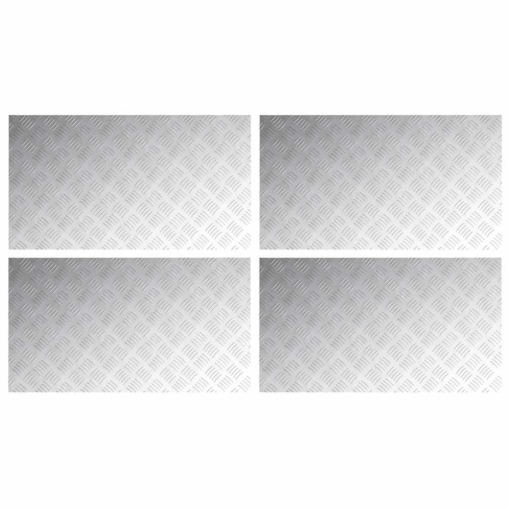 vidaXL Stair Tread 4 pcs 90 x 50 cm Silver Aluminium Rectangular 2