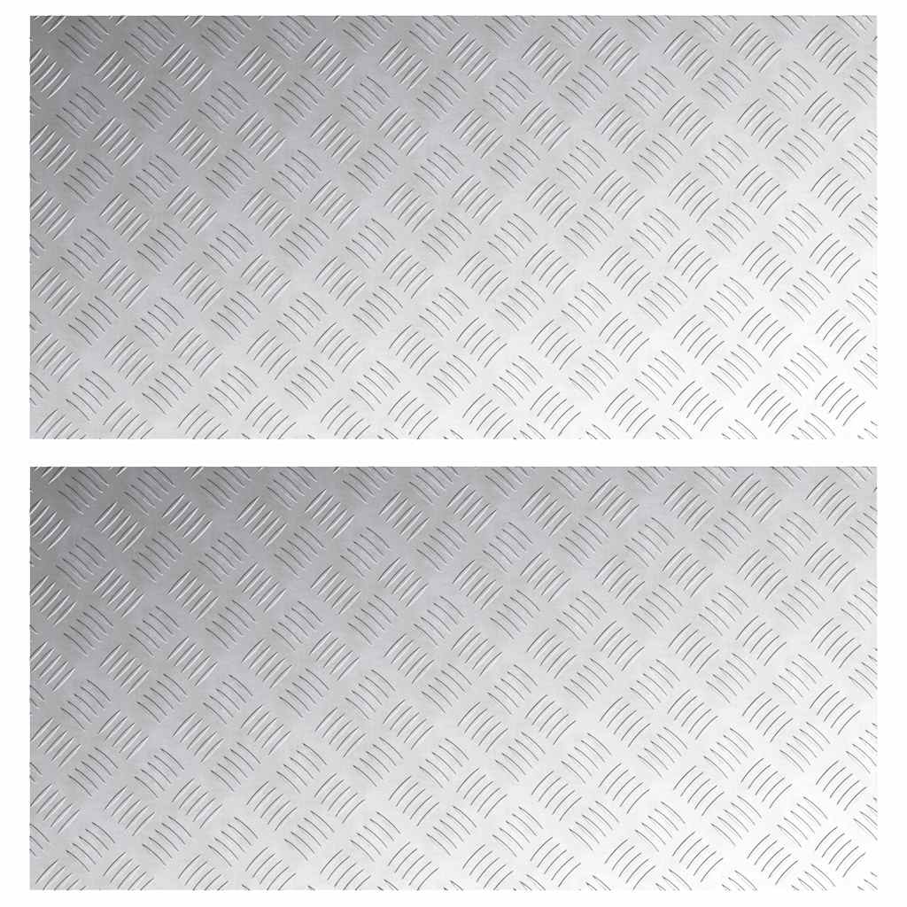 vidaXL Stair Tread 2 pcs 100 x 50 cm Silver Aluminium Rectangular 2