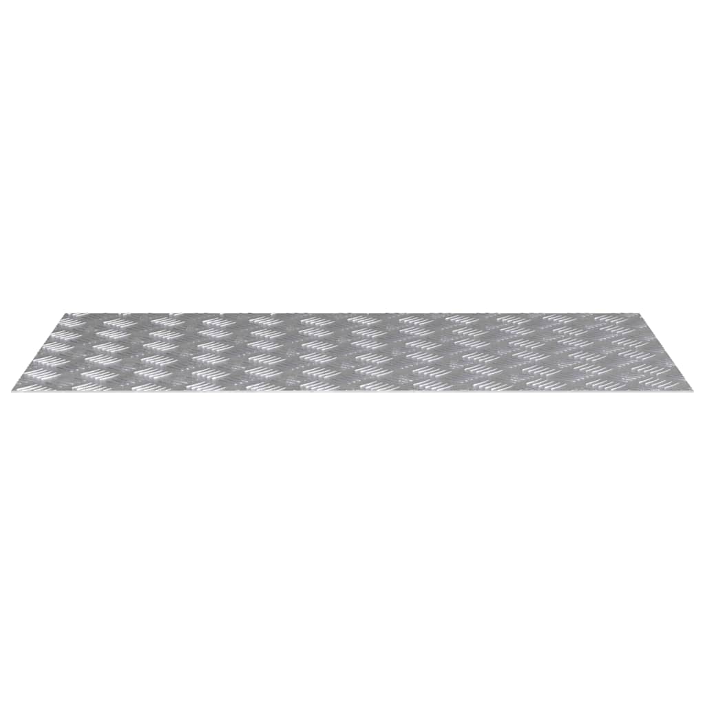 vidaXL Stair Tread 2 pcs 100 x 50 cm Silver Aluminium Rectangular 3