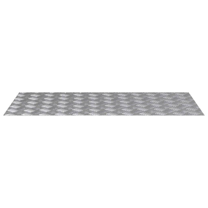 vidaXL Stair Tread 2 pcs 100 x 50 cm Silver Aluminium Rectangular 3