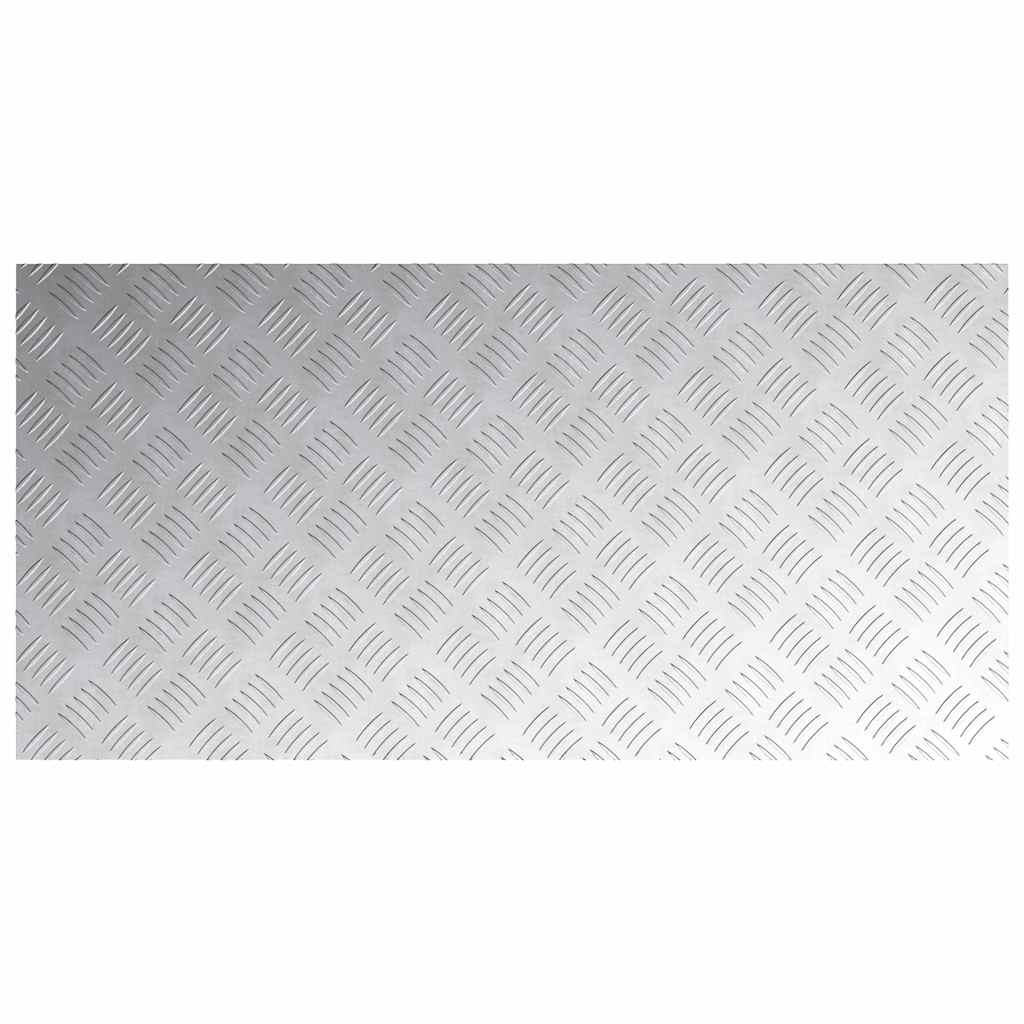 vidaXL Stair Tread 2 pcs 100 x 50 cm Silver Aluminium Rectangular 4