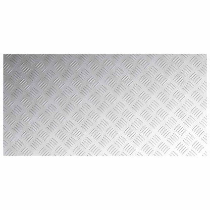 vidaXL Stair Tread 2 pcs 100 x 50 cm Silver Aluminium Rectangular 4