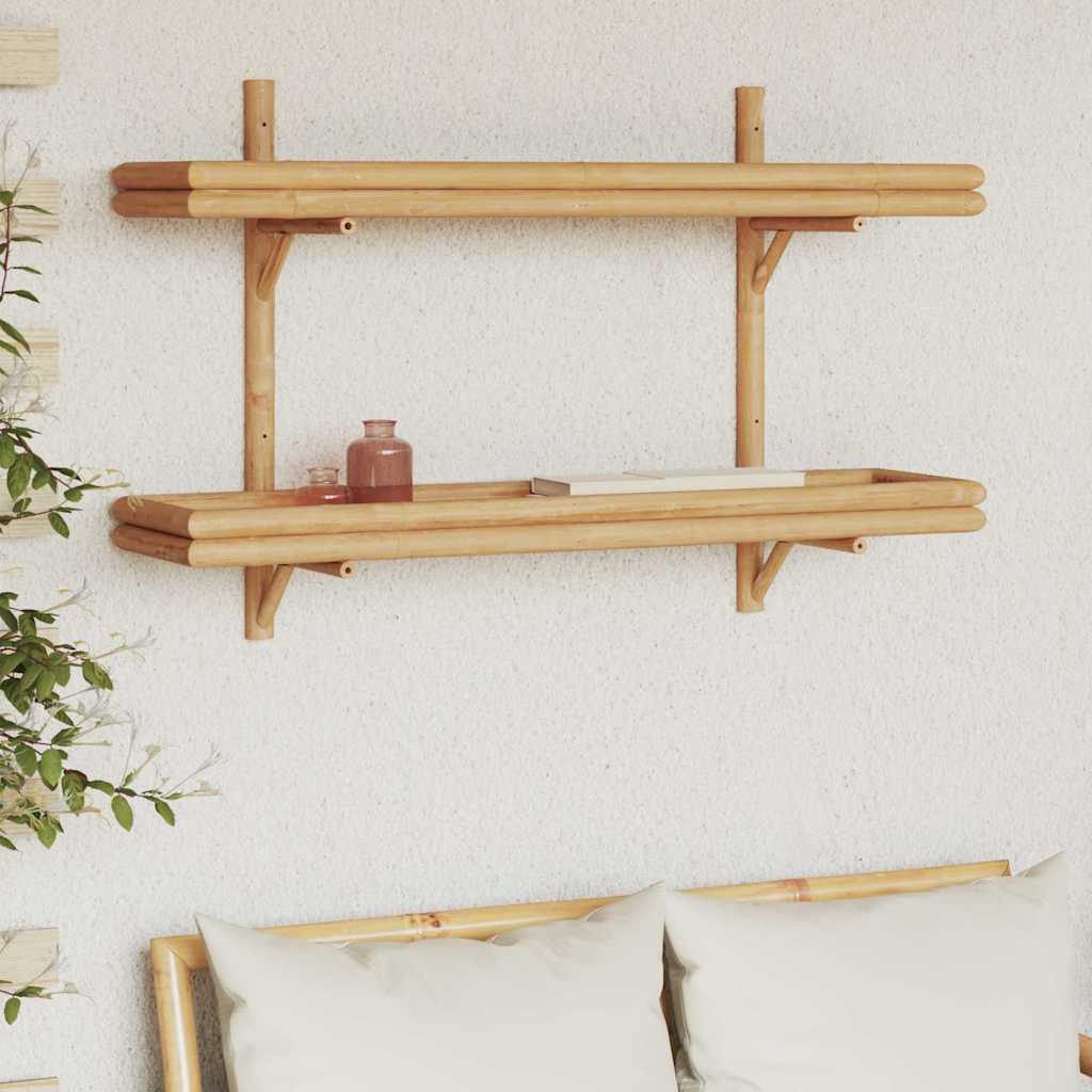 vidaXL Wall Shelf Wall-Mounted Brown 100 x 26 x 60 cm Bamboo 1