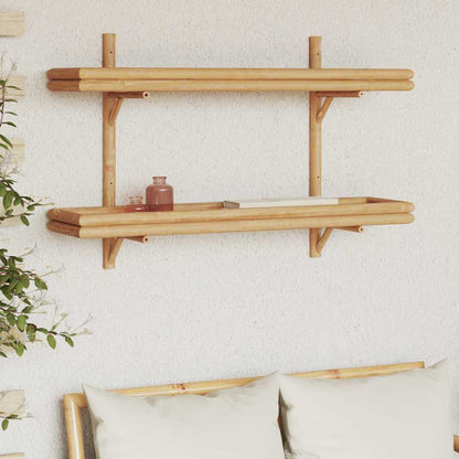vidaXL Wall Shelf Wall-Mounted Brown 100 x 26 x 60 cm Bamboo 1