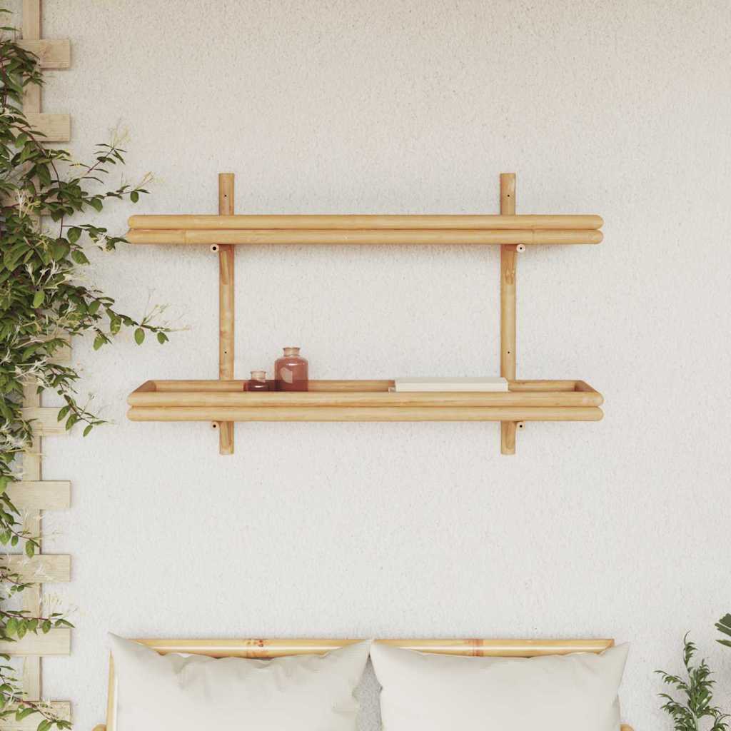 vidaXL Wall Shelf Wall-Mounted Brown 100 x 26 x 60 cm Bamboo 4