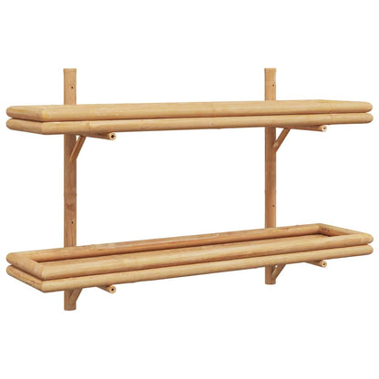 vidaXL Wall Shelf Wall-Mounted Brown 100 x 26 x 60 cm Bamboo 2