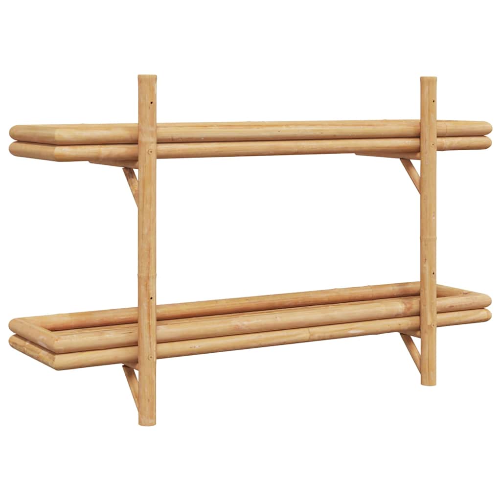 vidaXL Wall Shelf Wall-Mounted Brown 100 x 26 x 60 cm Bamboo 5
