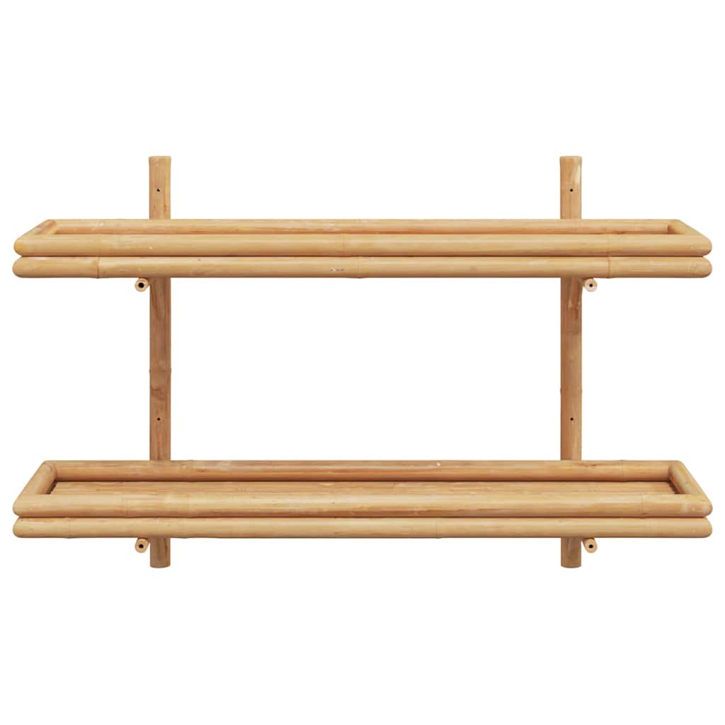 vidaXL Wall Shelf Wall-Mounted Brown 100 x 26 x 60 cm Bamboo 6