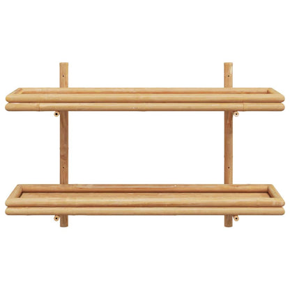 vidaXL Wall Shelf Wall-Mounted Brown 100 x 26 x 60 cm Bamboo 6