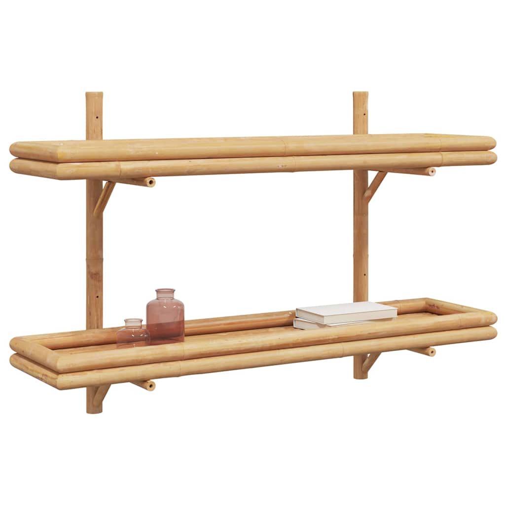 vidaXL Wall Shelf Wall-Mounted Brown 100 x 26 x 60 cm Bamboo 3