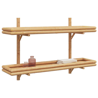 vidaXL Wall Shelf Wall-Mounted Brown 100 x 26 x 60 cm Bamboo 3