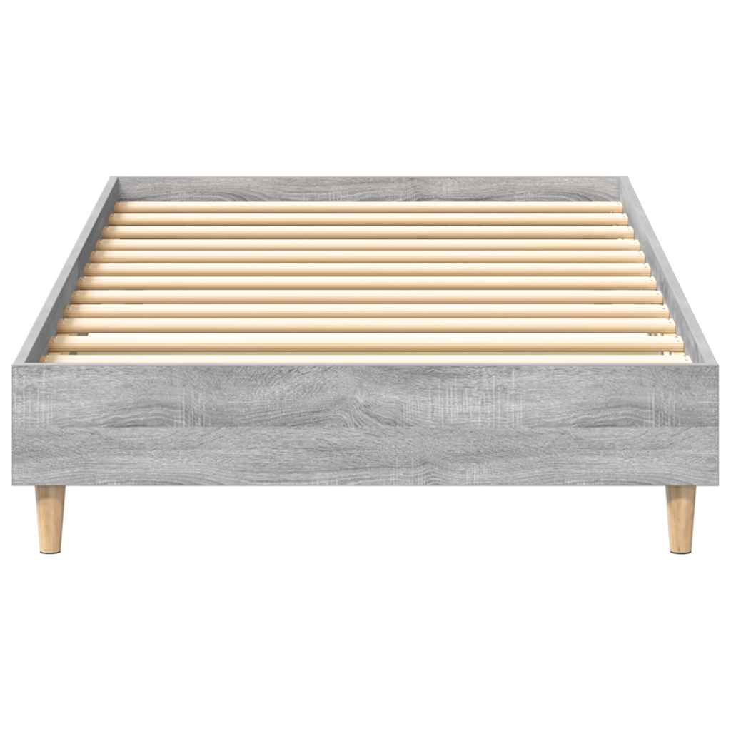 vidaXL Bed Frame Grey Sonoma 203 x 93 x 25 cm Engineered Wood 5