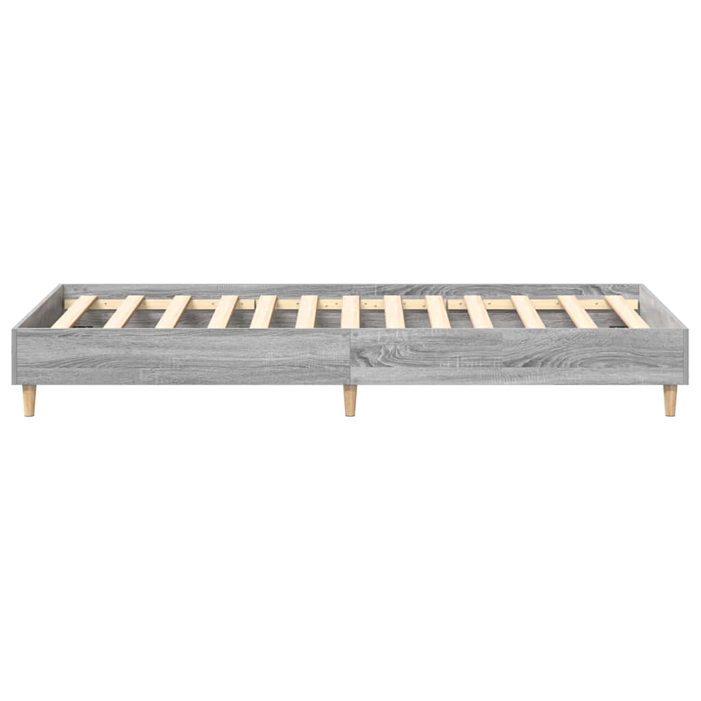 vidaXL Bed Frame Grey Sonoma 203 x 93 x 25 cm Engineered Wood 6
