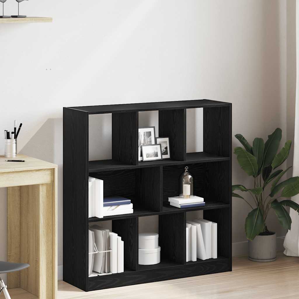 vidaXL Book Cabinet Black Oak 97.5x29.5x100 cm Engineered Wood 1