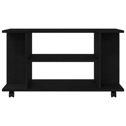 vidaXL TV Cabinet with Castors Black Oak 80x40x45 cm Engineered Wood 5
