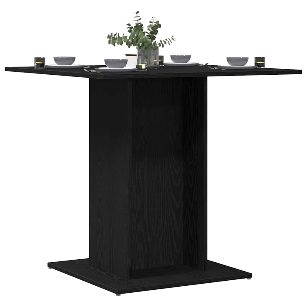 vidaXL Dining Table Black Oak 80x80x75 cm Engineered Wood 4