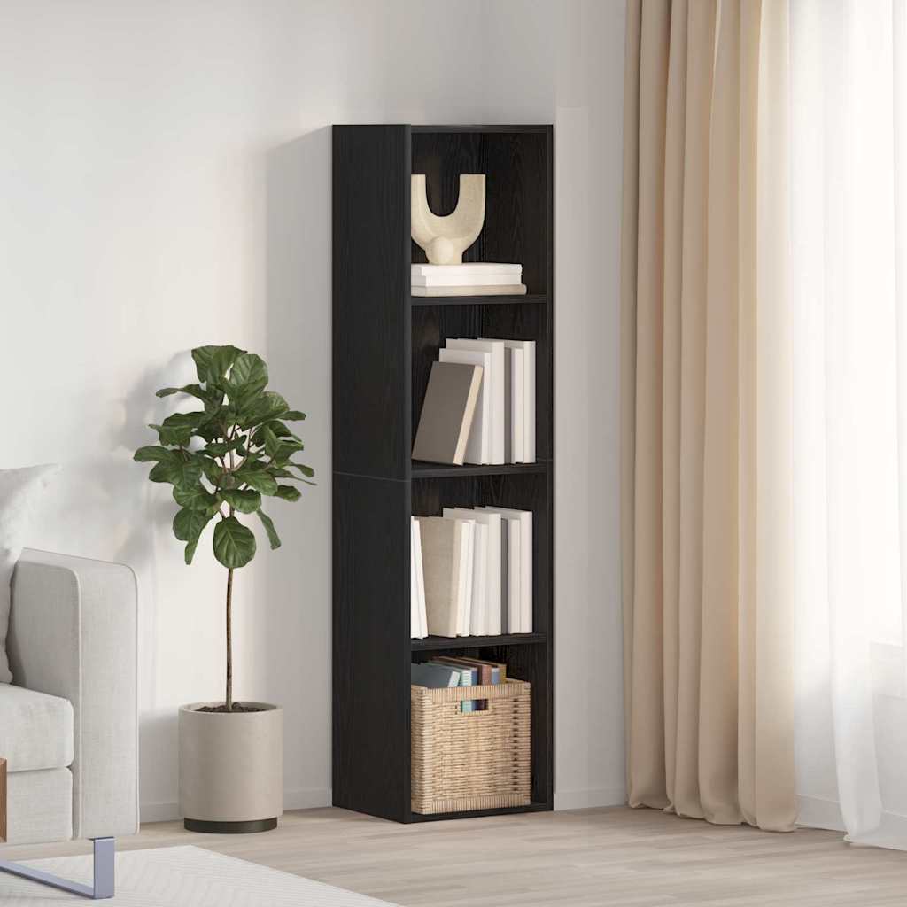 vidaXL Bookshelf Black Oak 36x30x143 cm Engineered Wood 1