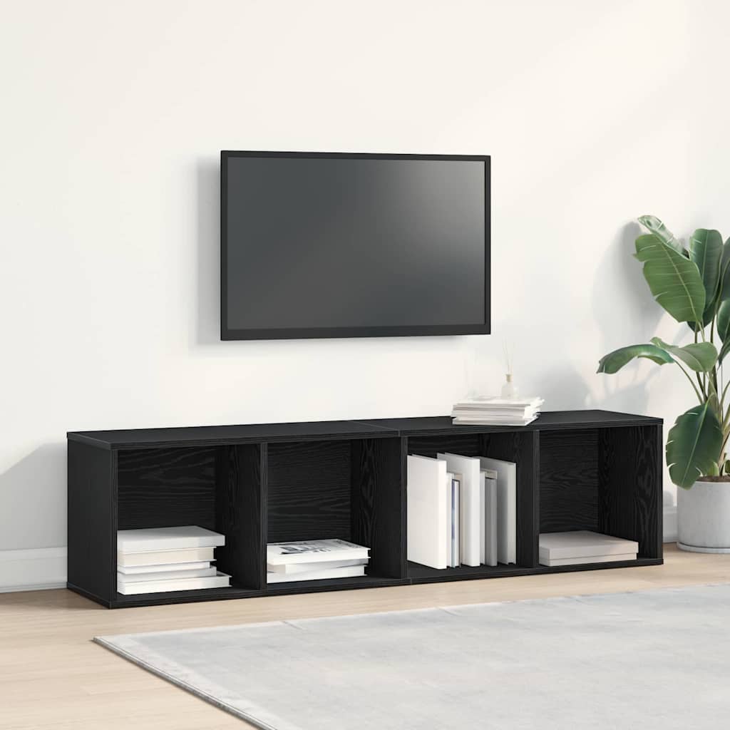 vidaXL Bookshelf Black Oak 36x30x143 cm Engineered Wood 3