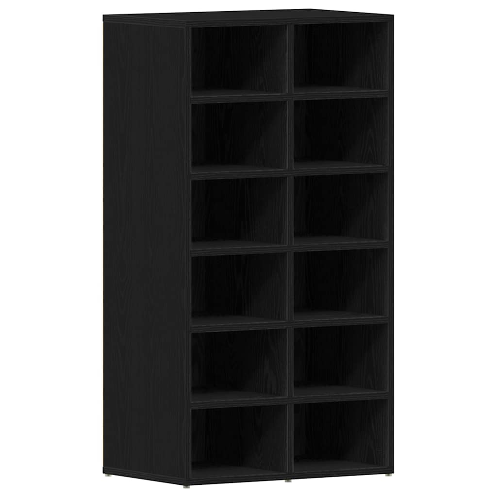 vidaXL Shoe Rack Black Oak 54x34x100.5 cm Engineered Wood 2