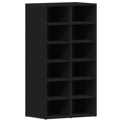 vidaXL Shoe Rack Black Oak 54x34x100.5 cm Engineered Wood 2