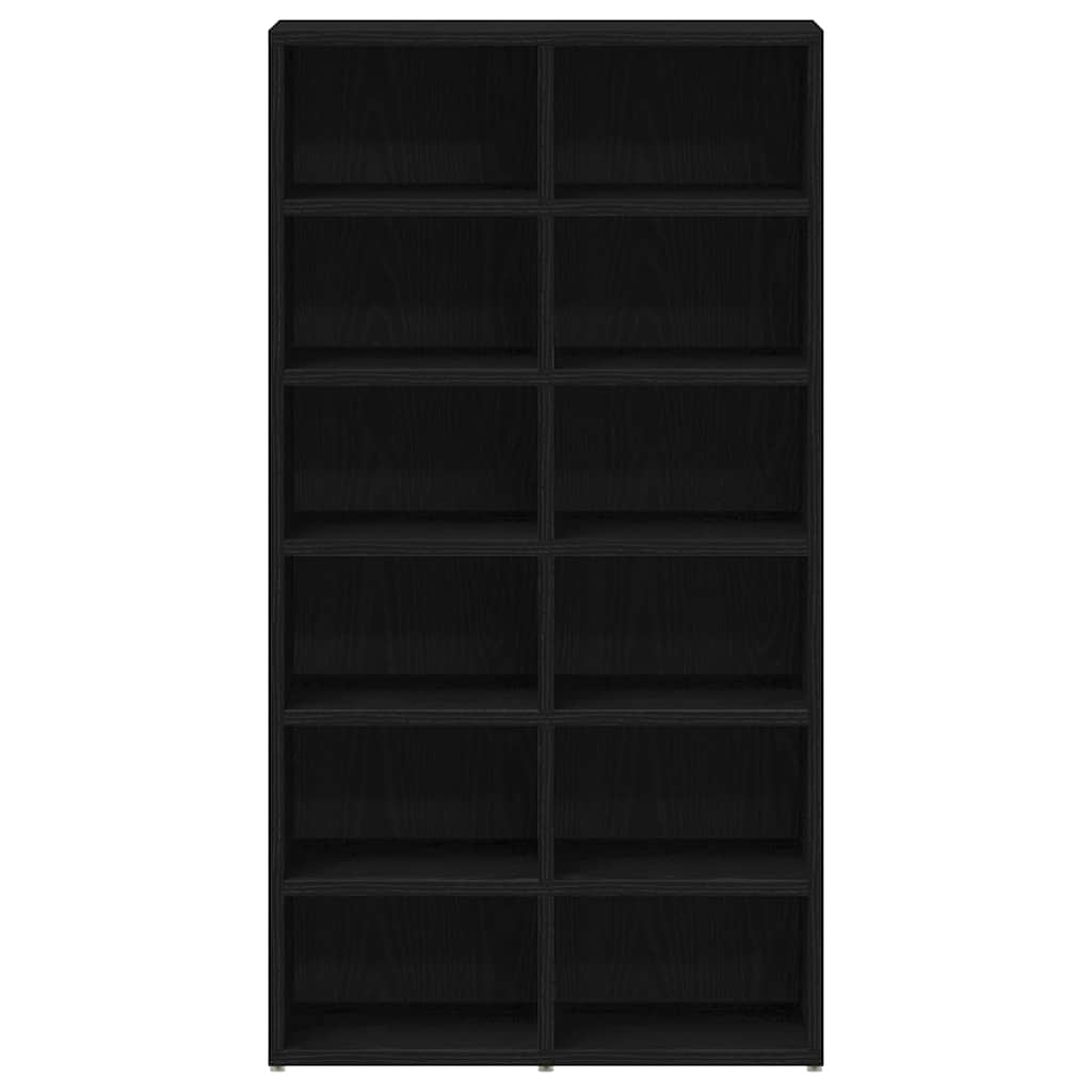 vidaXL Shoe Rack Black Oak 54x34x100.5 cm Engineered Wood 5