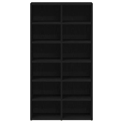 vidaXL Shoe Rack Black Oak 54x34x100.5 cm Engineered Wood 5
