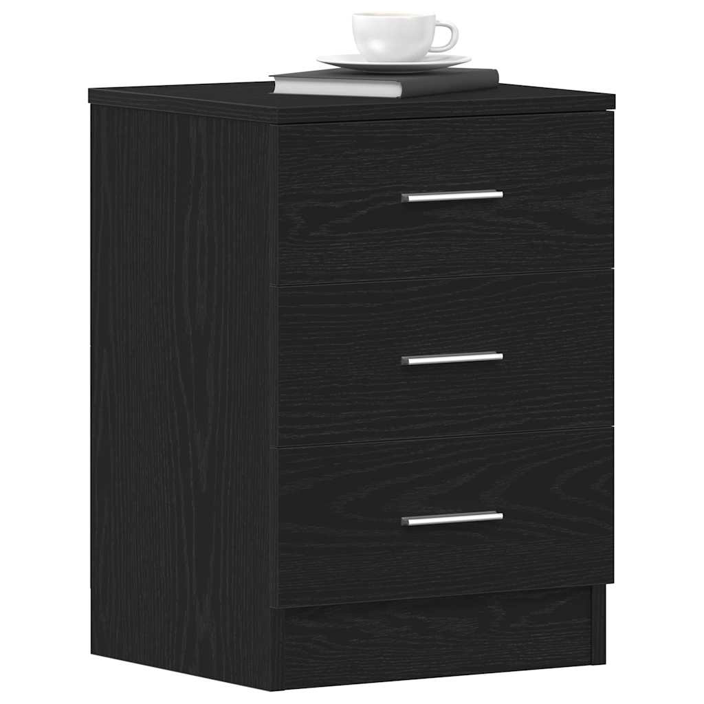 vidaXL Bedside Cabinets 2 pcs Black Oak 38x35x55 cm Engineered Wood 2