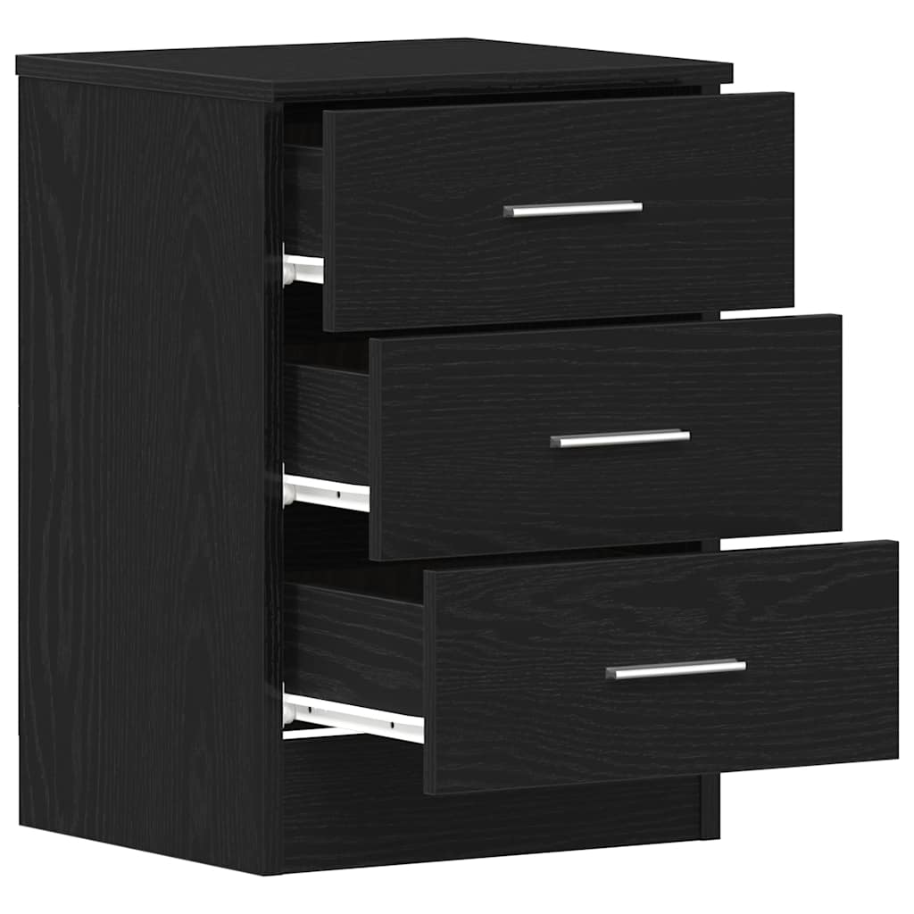 vidaXL Bedside Cabinets 2 pcs Black Oak 38x35x55 cm Engineered Wood 6