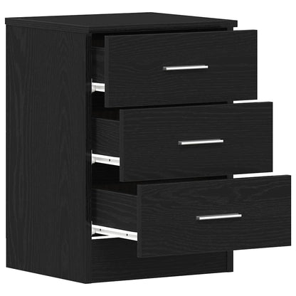 vidaXL Bedside Cabinets 2 pcs Black Oak 38x35x55 cm Engineered Wood 6