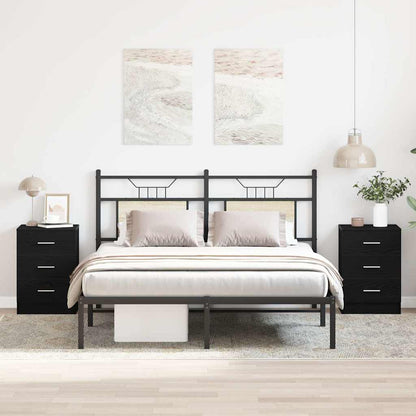 vidaXL Bedside Cabinets 2 pcs Black Oak 38x35x55 cm Engineered Wood 1