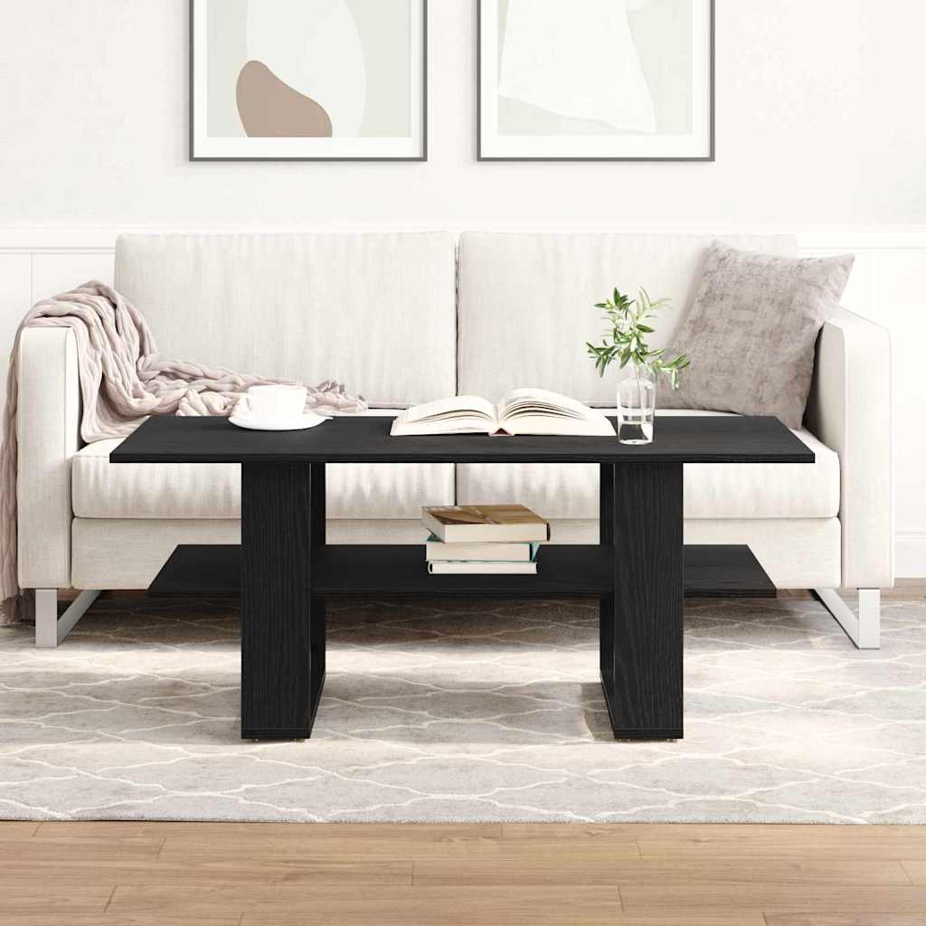 vidaXL Coffee Table Black Oak 102 x 55 x 42 cm Engineered Wood 1