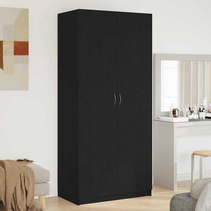 vidaXL Wardrobe Black Oak 90 x 52 x 200 cm Engineered Wood 1