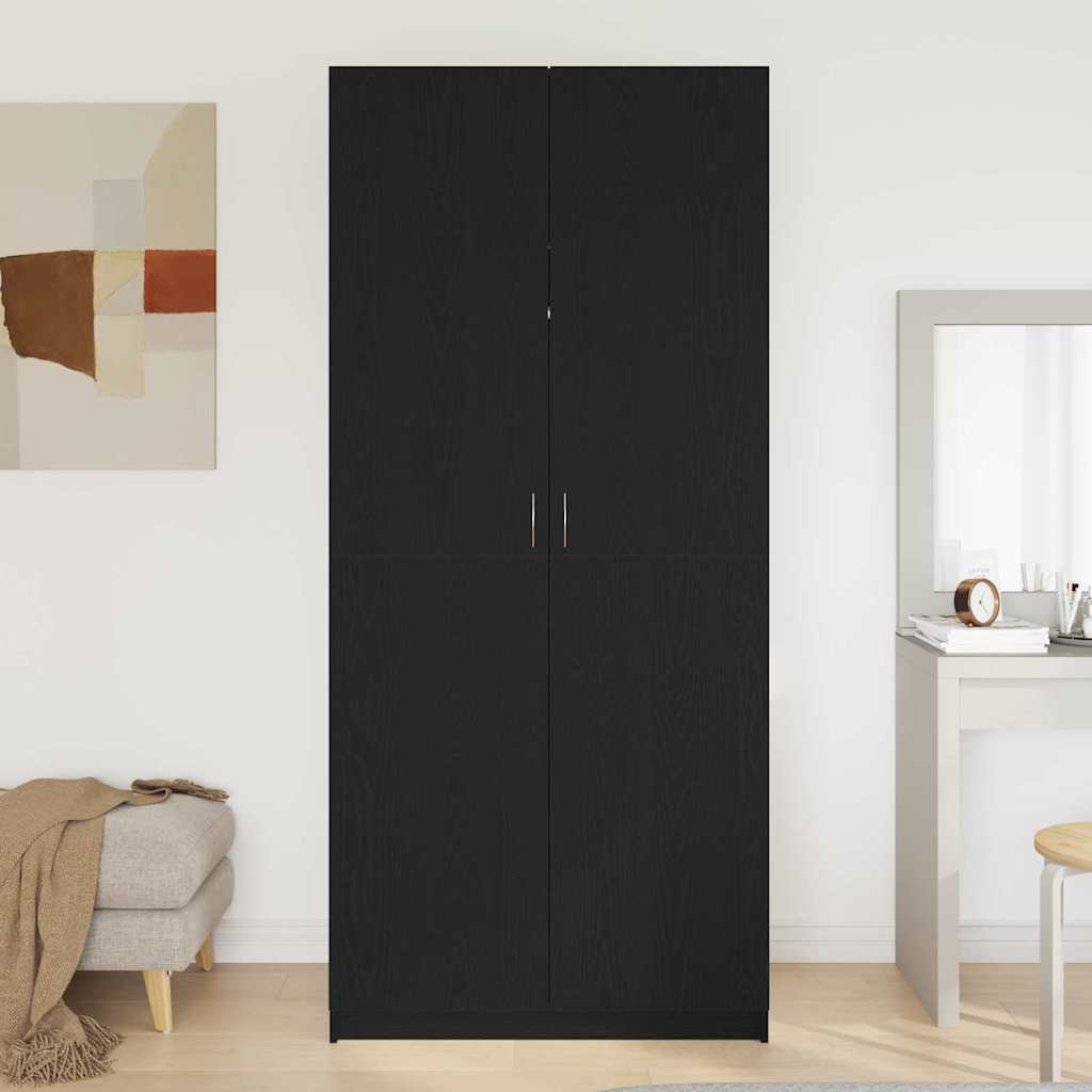 vidaXL Wardrobe Black Oak 90 x 52 x 200 cm Engineered Wood 4