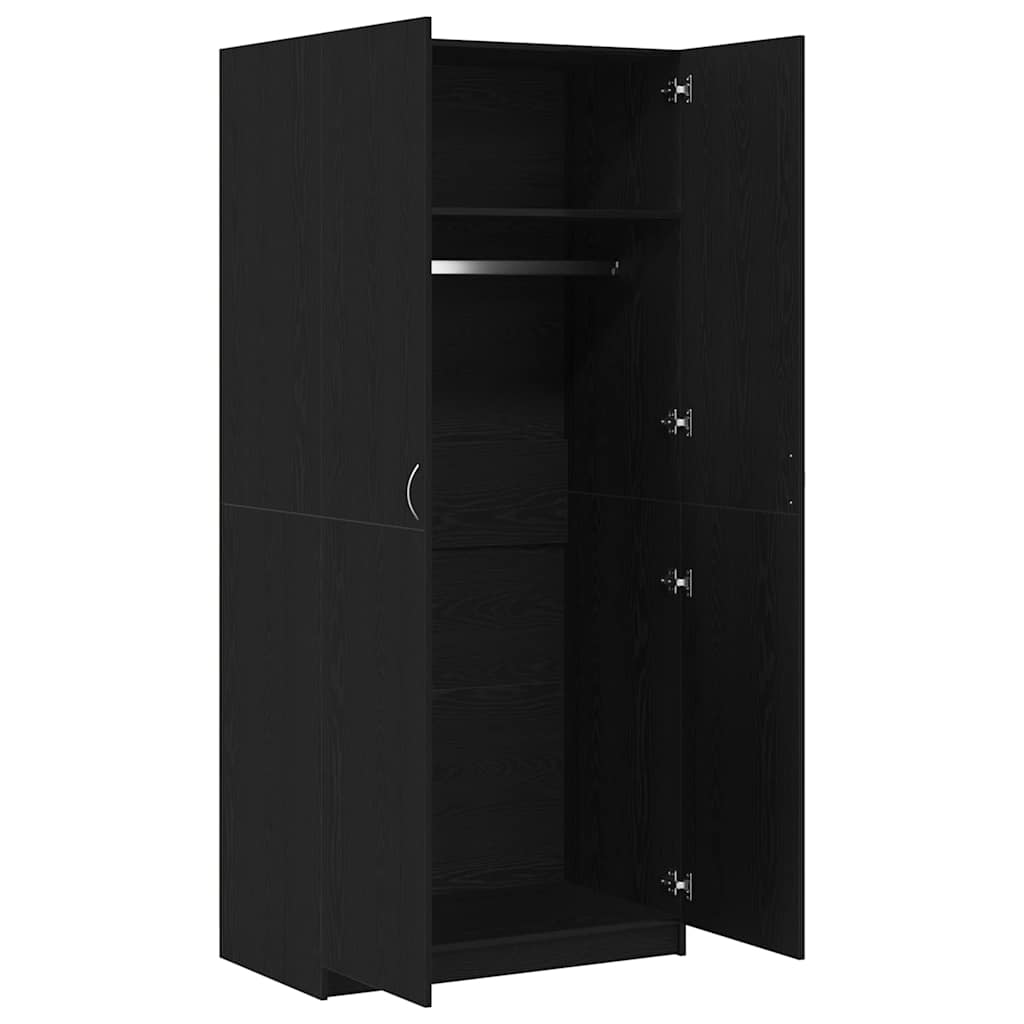 vidaXL Wardrobe Black Oak 90 x 52 x 200 cm Engineered Wood 5