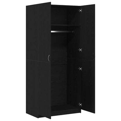 vidaXL Wardrobe Black Oak 90 x 52 x 200 cm Engineered Wood 5