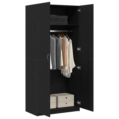 vidaXL Wardrobe Black Oak 90 x 52 x 200 cm Engineered Wood 3