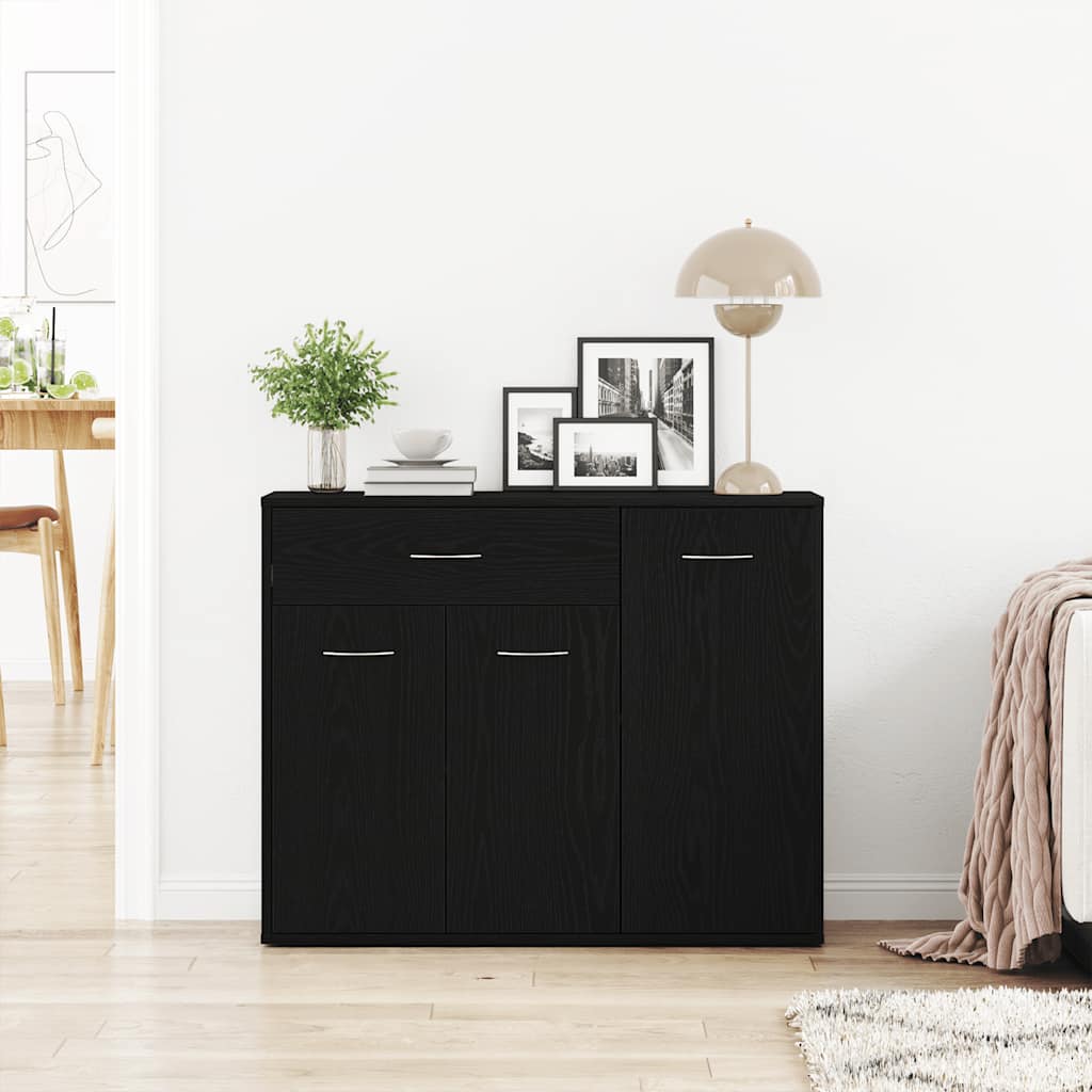 vidaXL Sideboard Black Oak 88x30x70 cm Engineered Wood 3