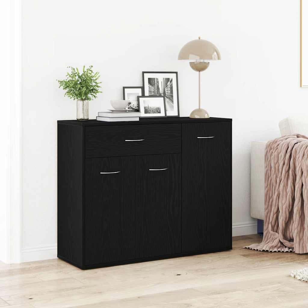 vidaXL Sideboard Black Oak 88x30x70 cm Engineered Wood 1