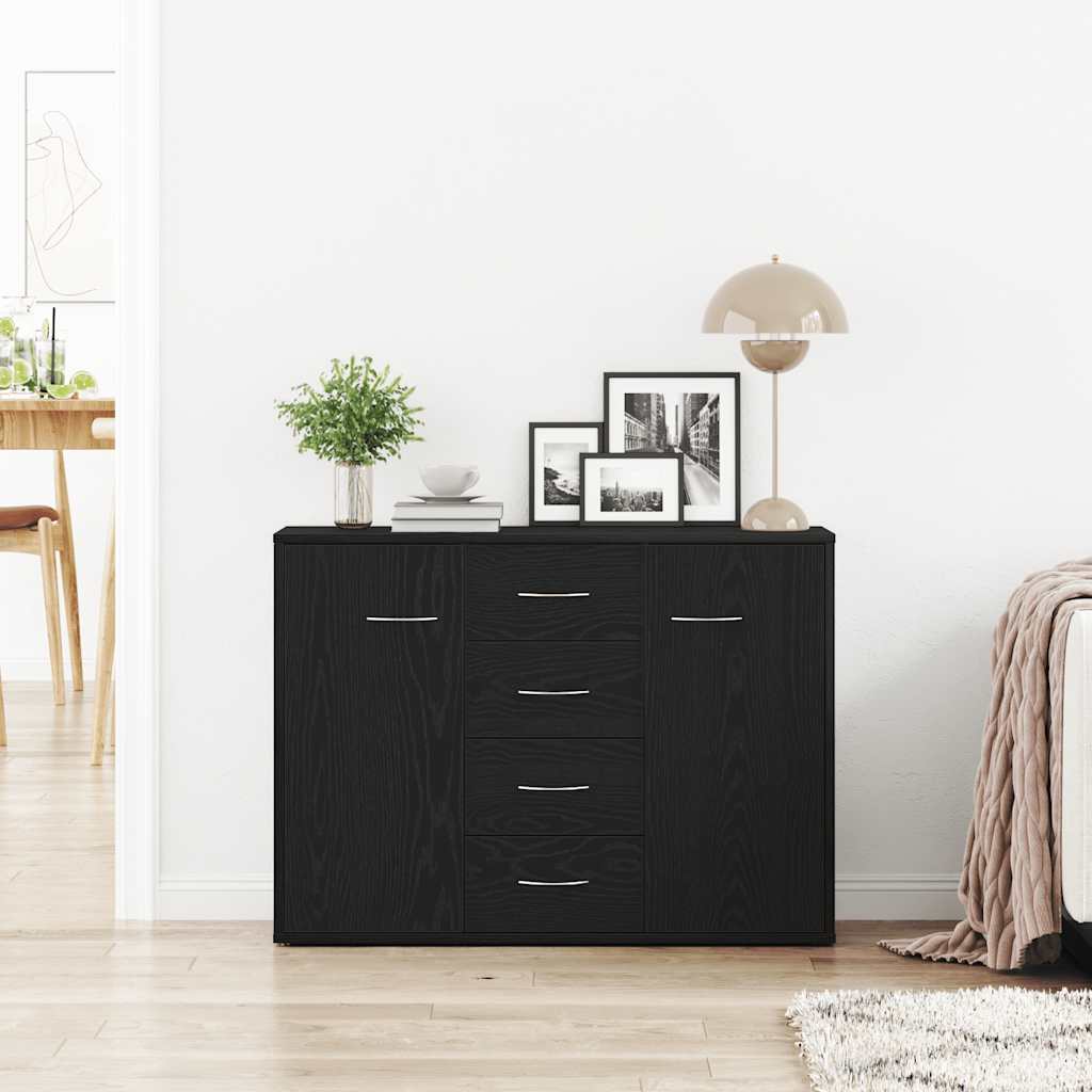 vidaXL Sideboard Black Oak 88x30x64 cm Engineered Wood 3