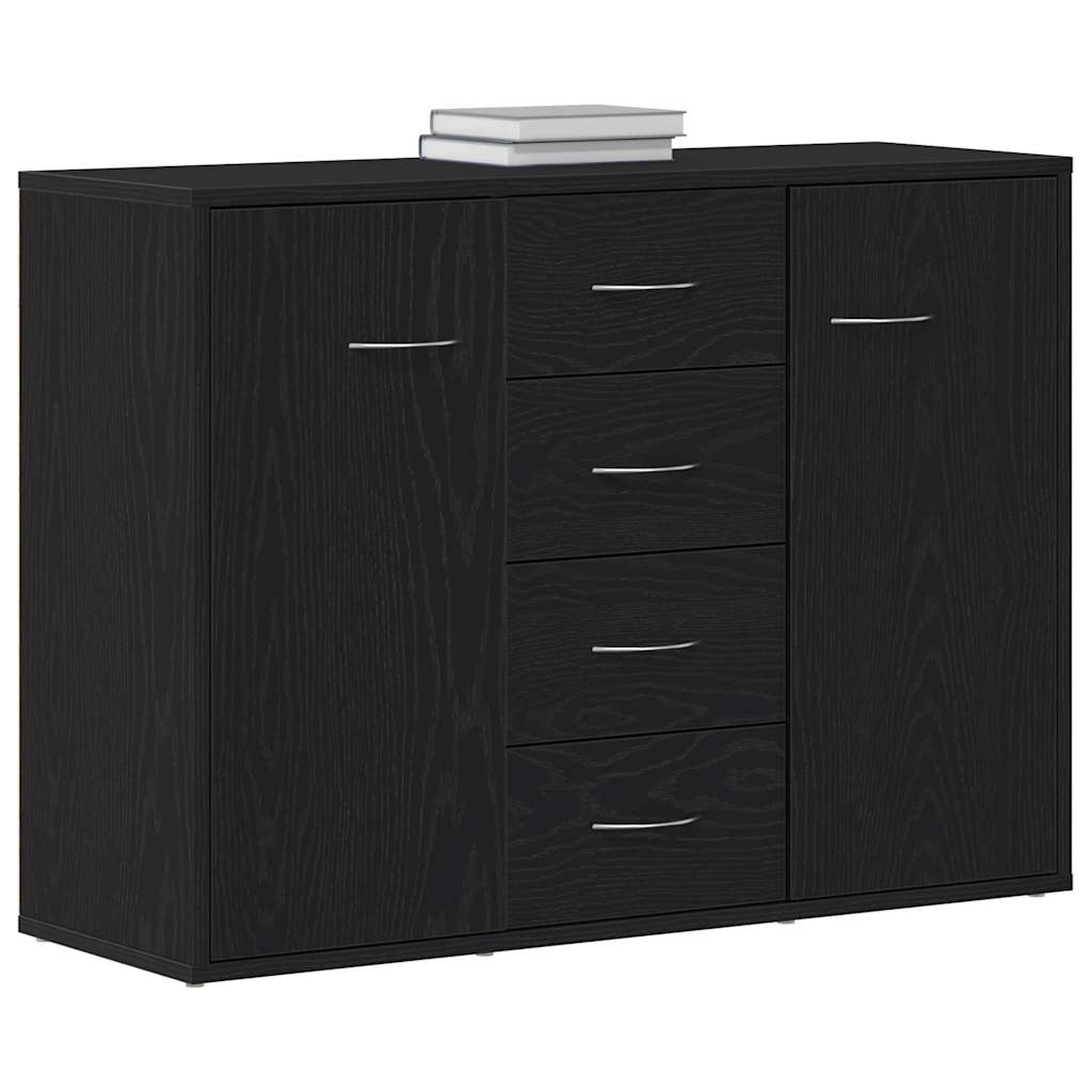 vidaXL Sideboard Black Oak 88x30x64 cm Engineered Wood 4