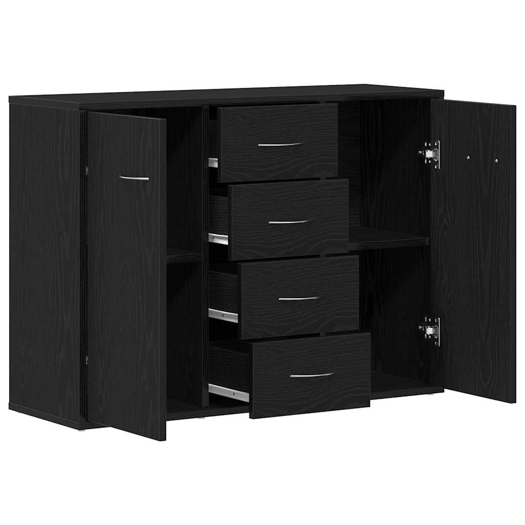 vidaXL Sideboard Black Oak 88x30x64 cm Engineered Wood 5