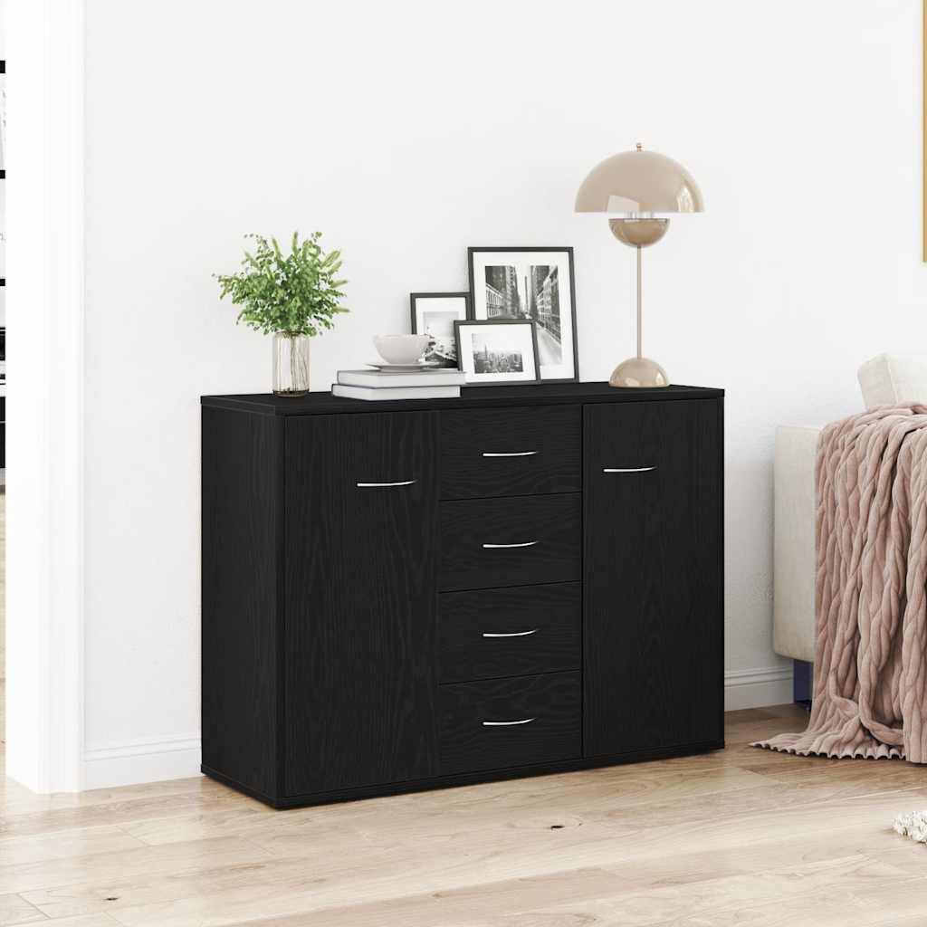 vidaXL Sideboard Black Oak 88x30x64 cm Engineered Wood 1