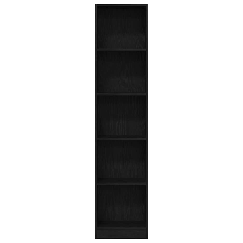 vidaXL Bookcase Black Oak 40x24x176 cm Engineered Wood 5